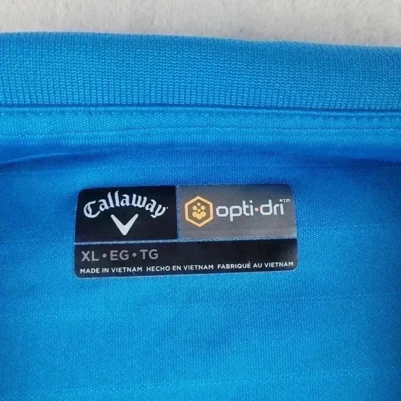 Lot Of 2 Callaway Opti-Dri Golf Polo Short Sleeve Shirt Blue Striped Sz XL - Picture 5 of 12